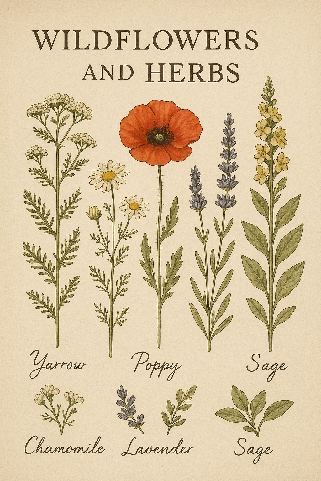 GOUD - PREMIUM - Vintage Botanical Wildflower Illustration